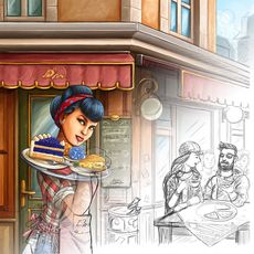 Dennis Lohausen - "Café Fatal" Cover Illustration - Entstehung: 2017 / Medium: digitale Illustration mit Corel Painter, Adobe Photoshop / Skizzen: Kugelschreiber auf Papier